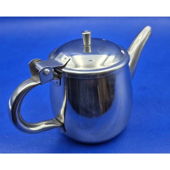 Elegant Winco One Serving Silverplate Gooseneck Teapot India 4" Tall GS-10 - Picture 6 of 9